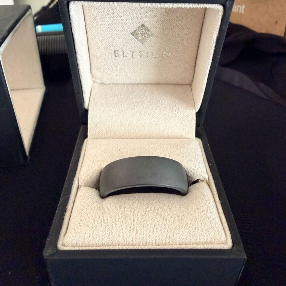 Elysium Black NYX Domed Matte Men's Ring Black Diamond 8MM Size 12 Original Box